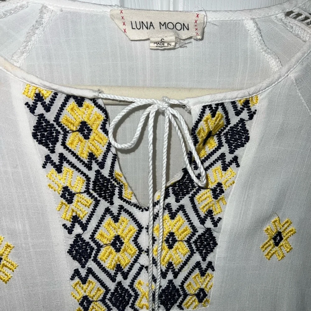 Luna Moon Anthropology Peasant Top Sz S - Picture 3 of 7